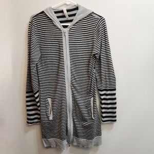 Indigenous Organic Cotton Striped Long Sweater Size Medium
